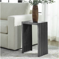 Uttermost In The Groove Aluminum Accent Table