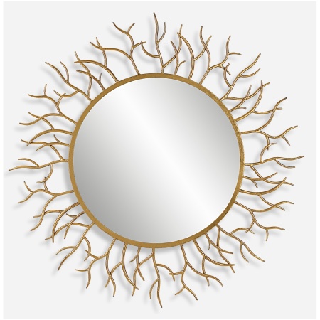 Into The Woods-Gold Round Mirror