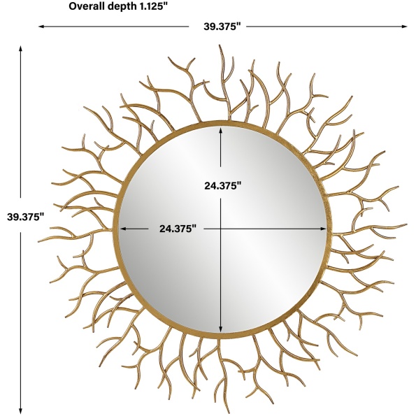 Into The Woods Gold Round Mirror