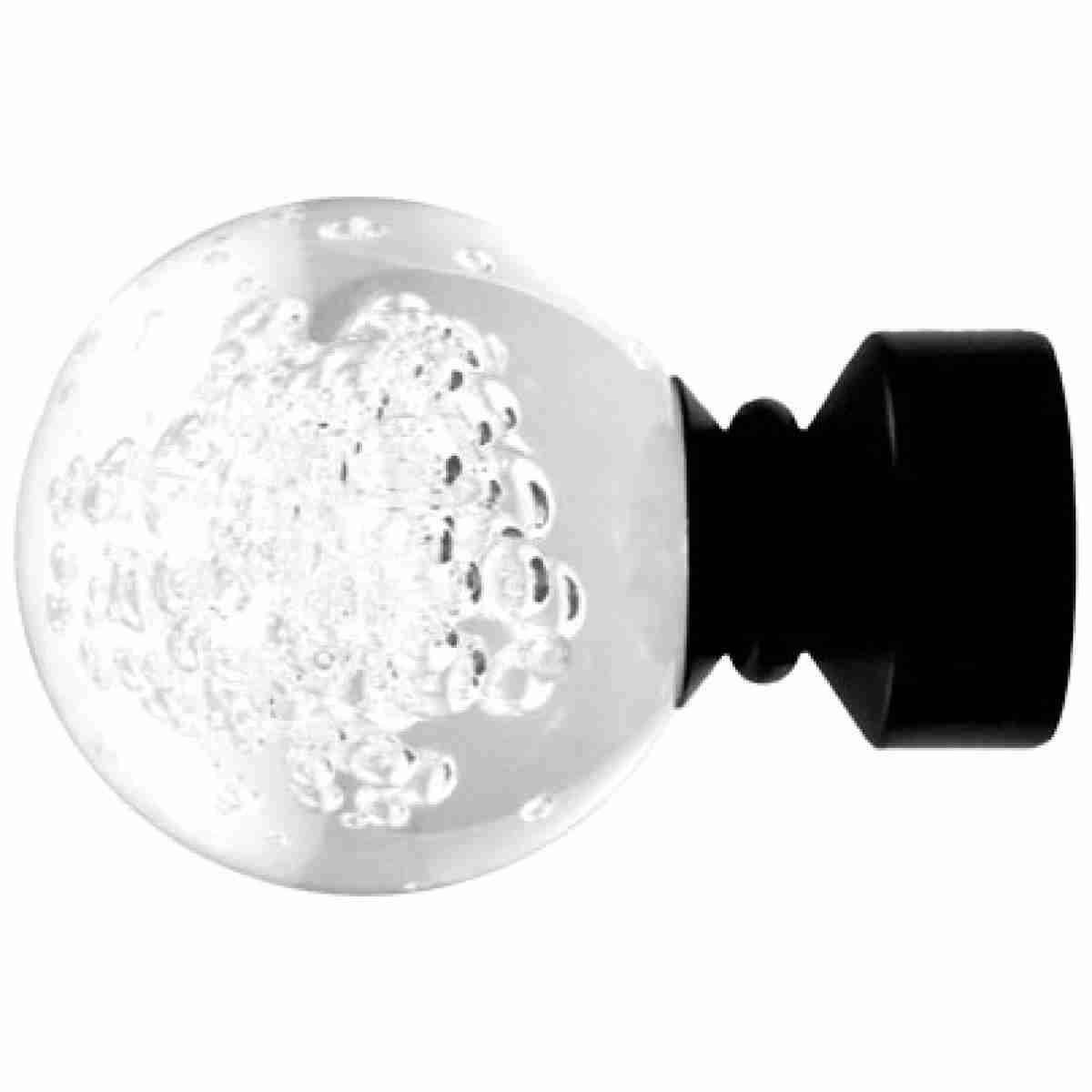 Finial Acrylic Ball 1/Black - Hardware Fabric  - Farmers Branch