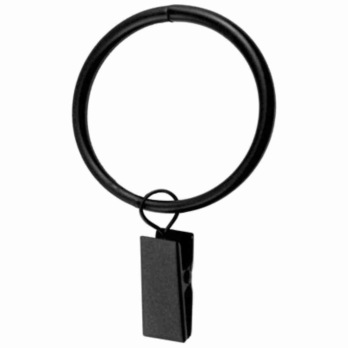 Rings Clip 7Pk 1/Black - Hardware Fabric  - Dallas