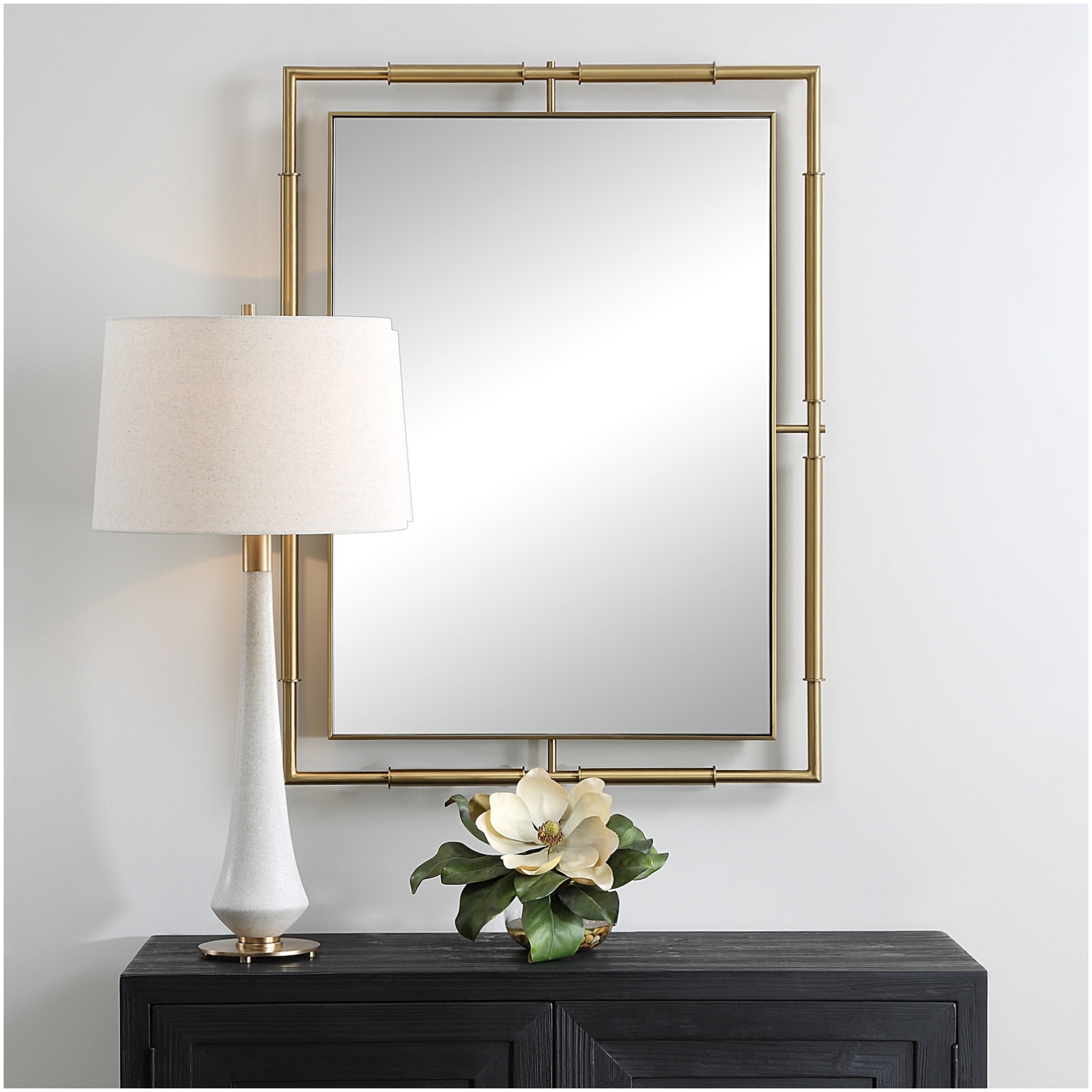 Uttermost It's All Connected Rectangle Brass Mirror