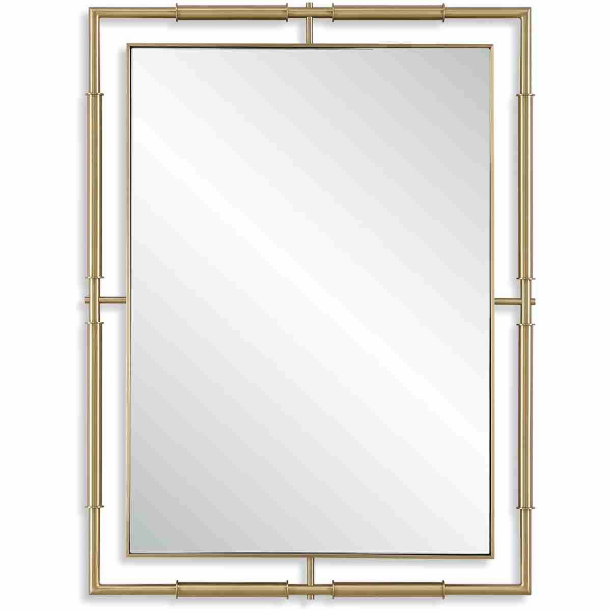 It'S All Connected-Rectangle Brass Mirror