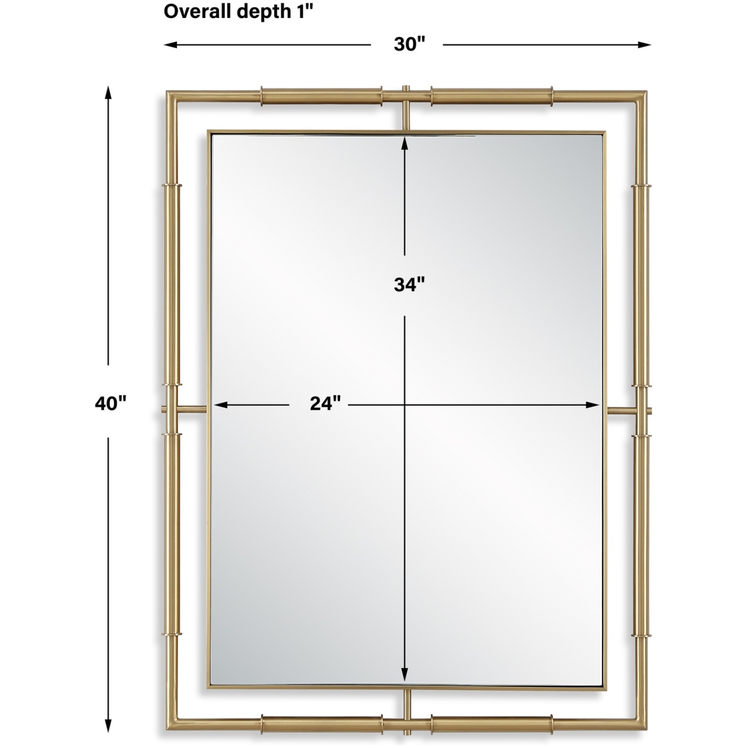 It's All Connected Rectangle Brass Mirror