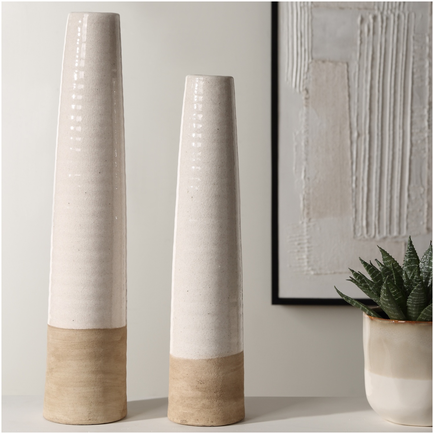 Uttermost Ivory Sands Ceramic Vases