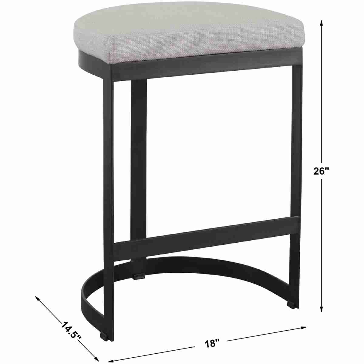 Ivanna Black Iron Counter Stool