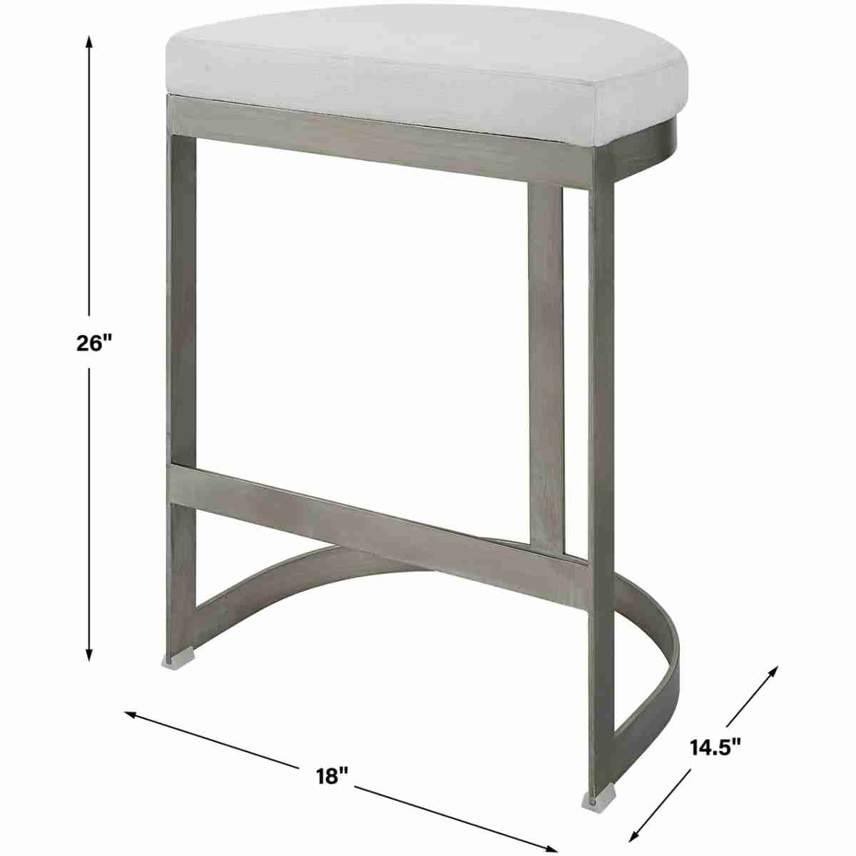 Ivanna Backless Silver Counter Stool