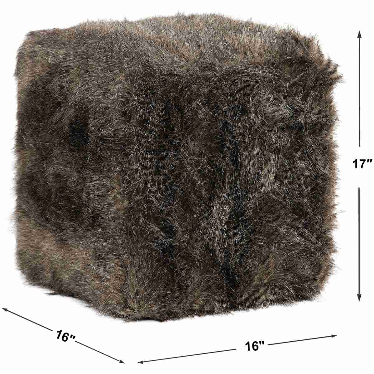 Jayna Fur Ottoman