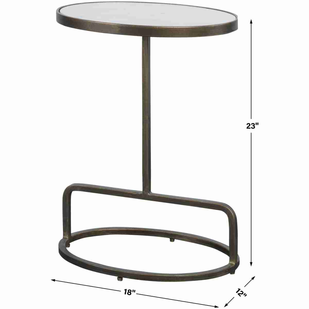 Jessenia White Marble Accent Table