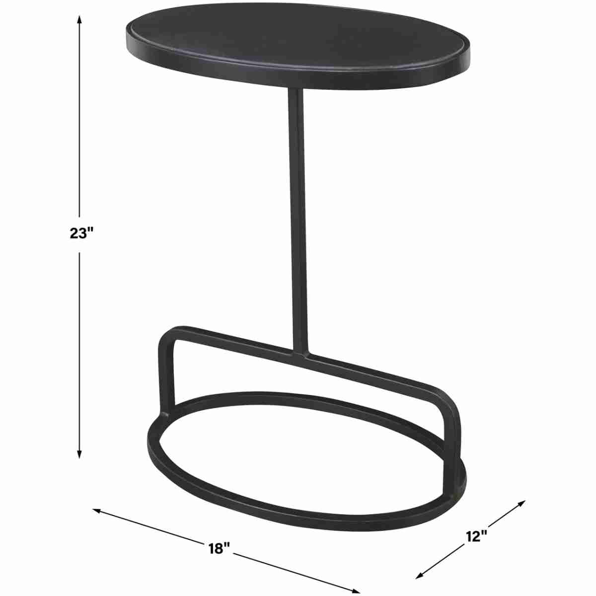 Jessenia Black Marble Accent Table