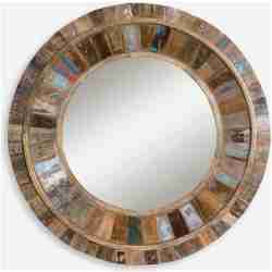 Jeremiah-Round Wood Mirrors