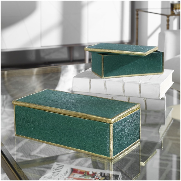 Uttermost Karis Emerald Green Boxes S/2