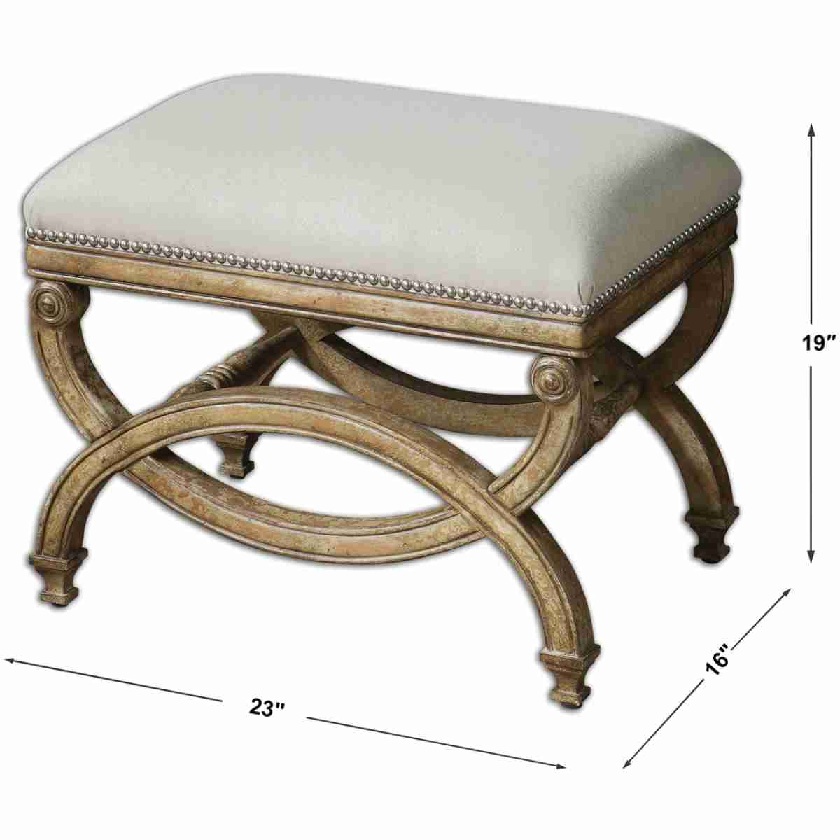 Karline Natural Linen Small Bench