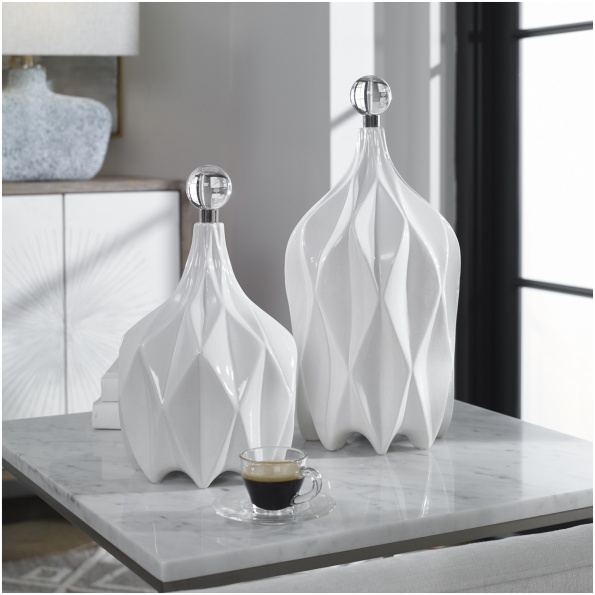 Uttermost Klara White Bottles