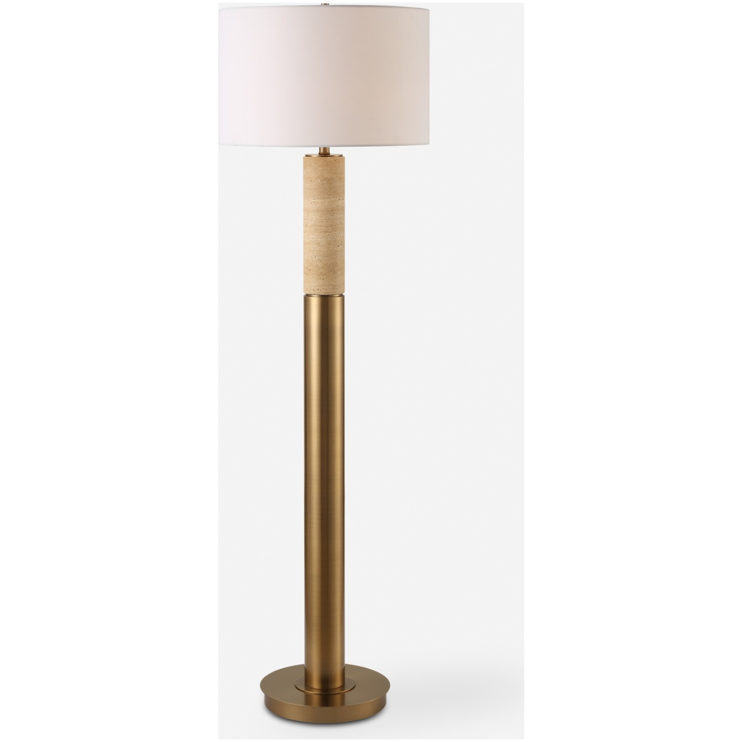 Knox-Travertine Floor Lamp