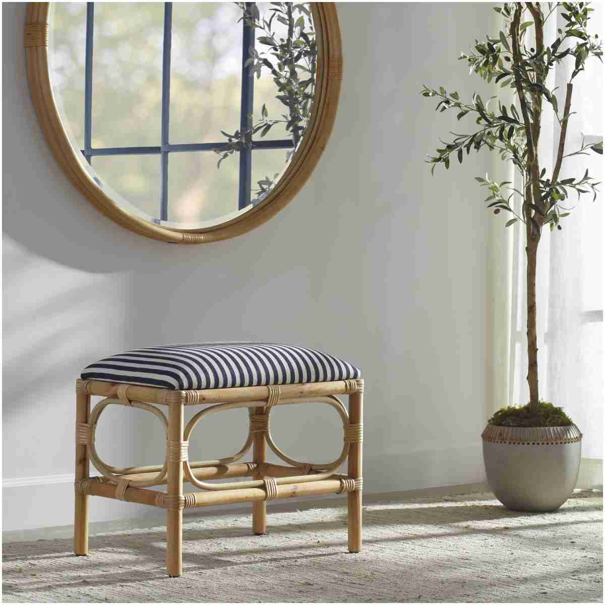 Uttermost Laguna Small Striped Bench