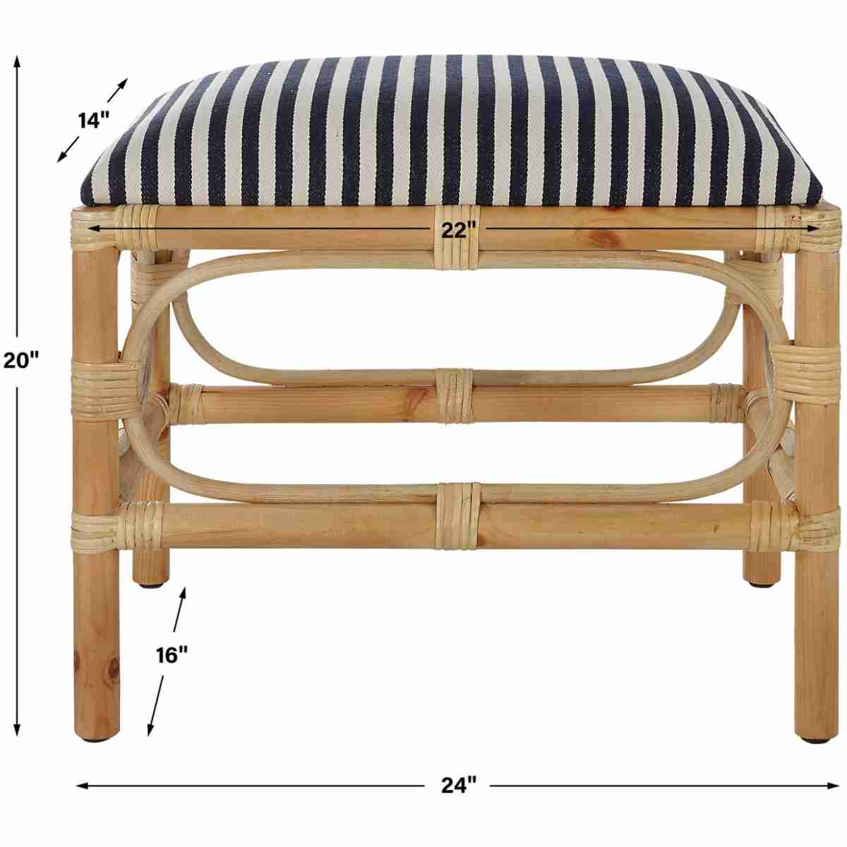 Laguna Small Striped Bench