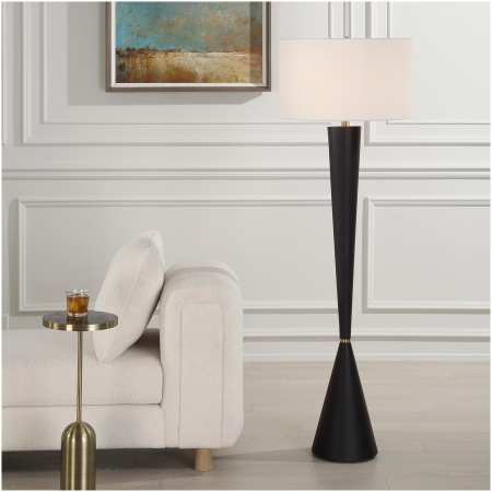 Uttermost Layla Black Tapered Floor Lamp