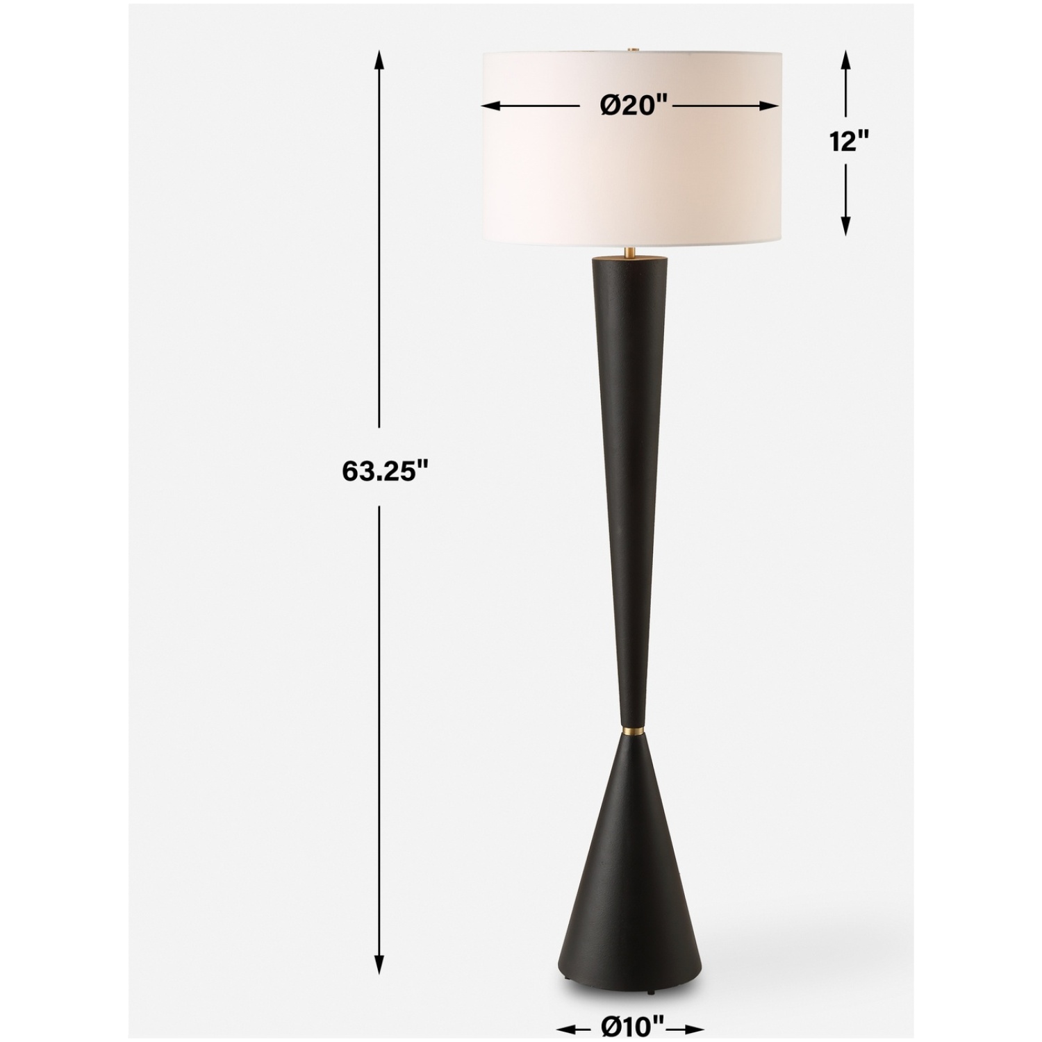 Layla Black Tapered Floor Lamp