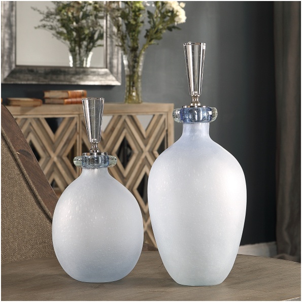 Uttermost Leah Bubble Glass Containers S/2