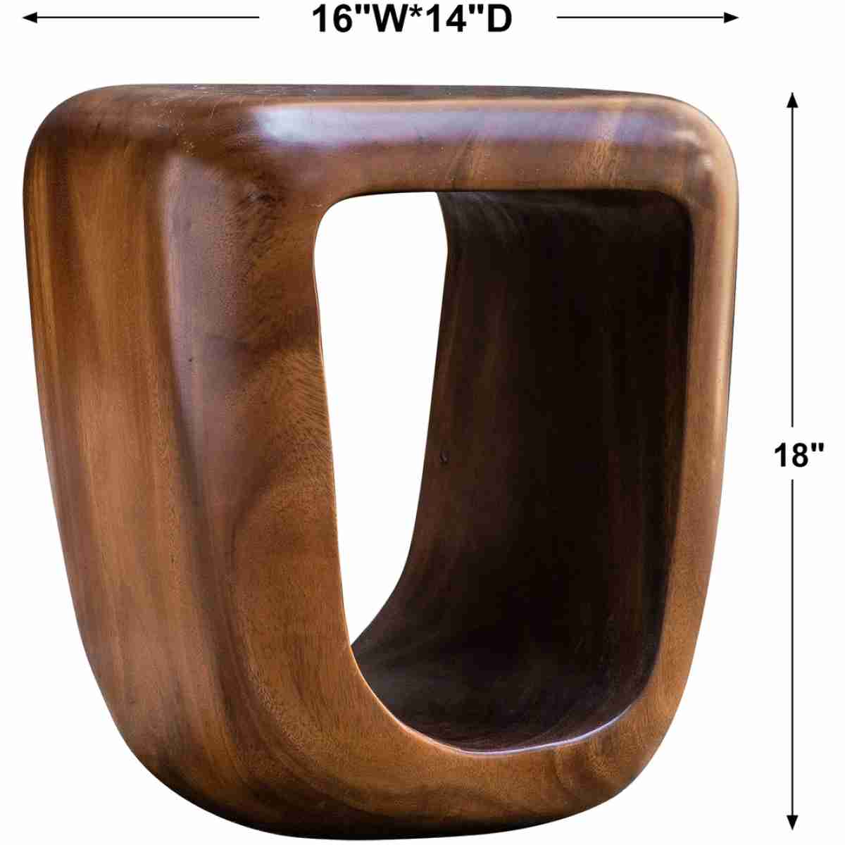 Loophole Wooden Accent Stool