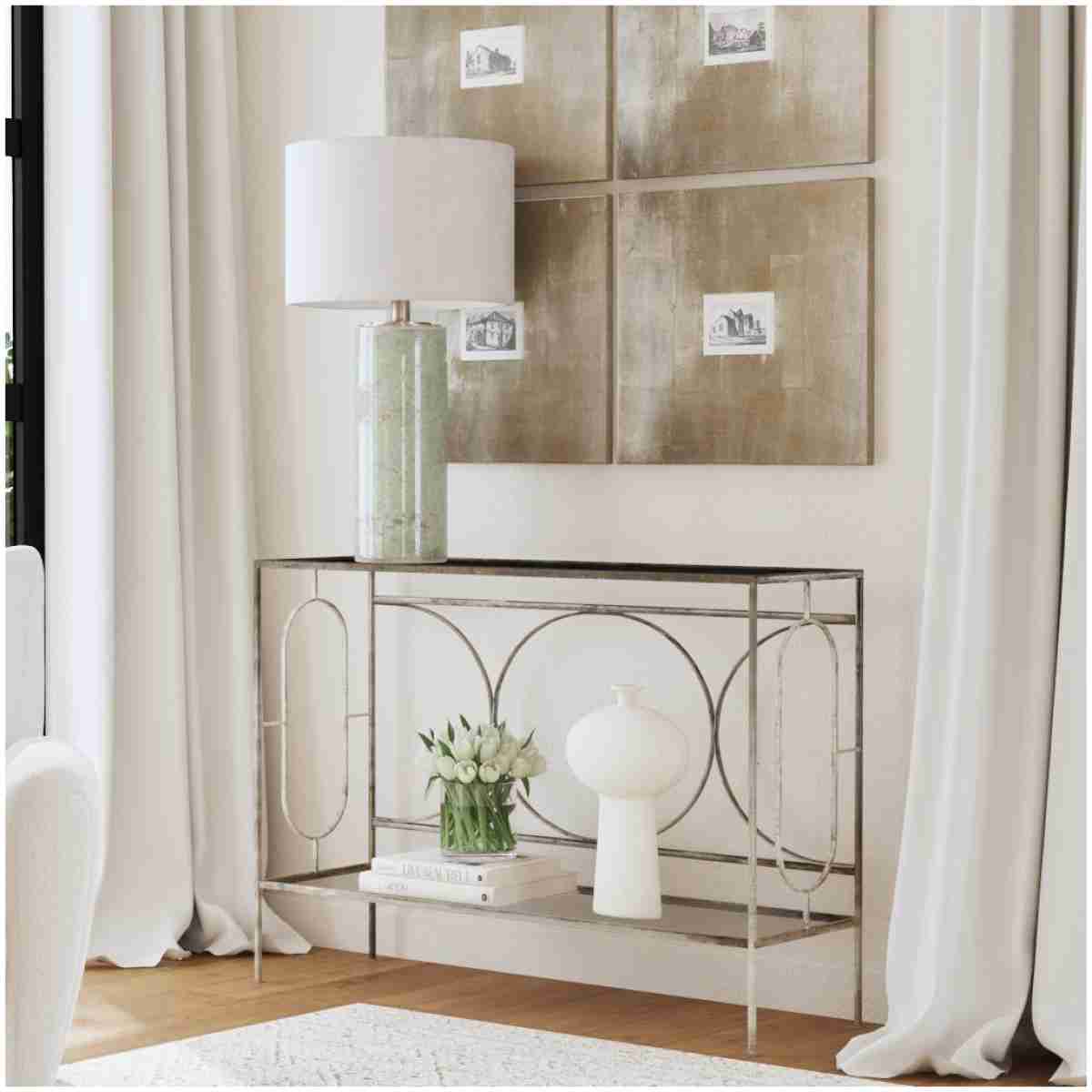 Uttermost Luano Silver Console Table