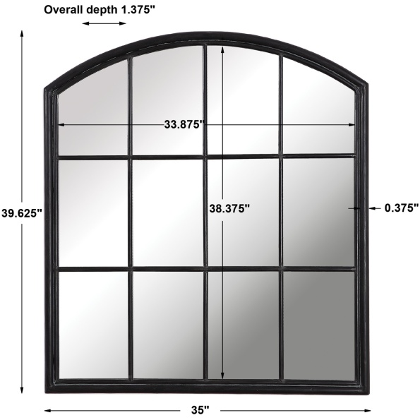 Lyda Aged Black Arch Mirror