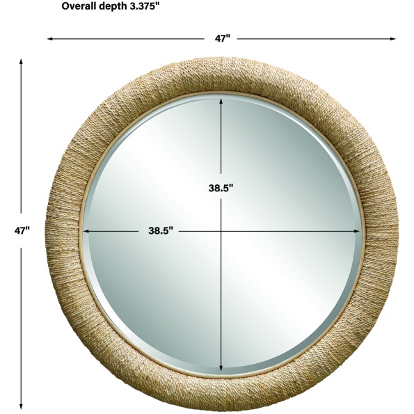 Mariner Natural Round Mirror