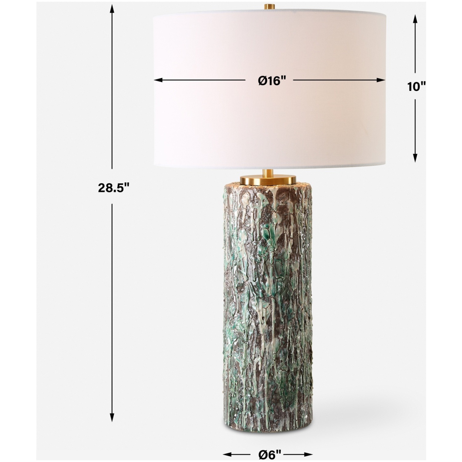 Meltdown Ivory Teal Table Lamp