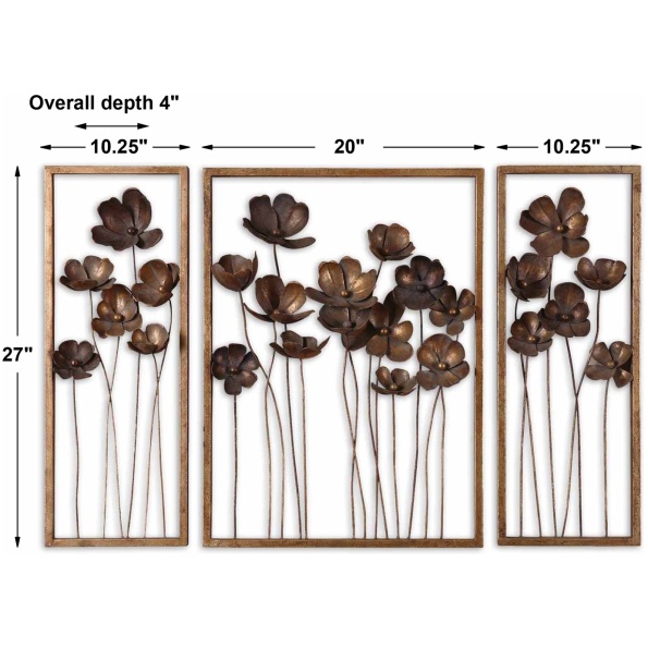 Metal Tulips Wall Art Set/3