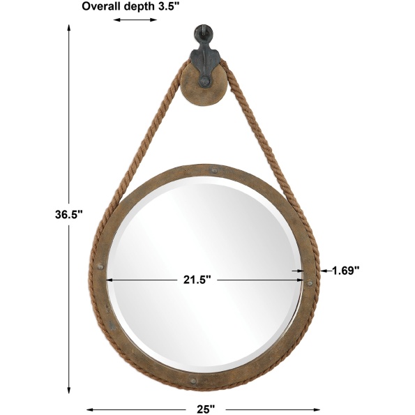 Melton Round Pulley Mirror