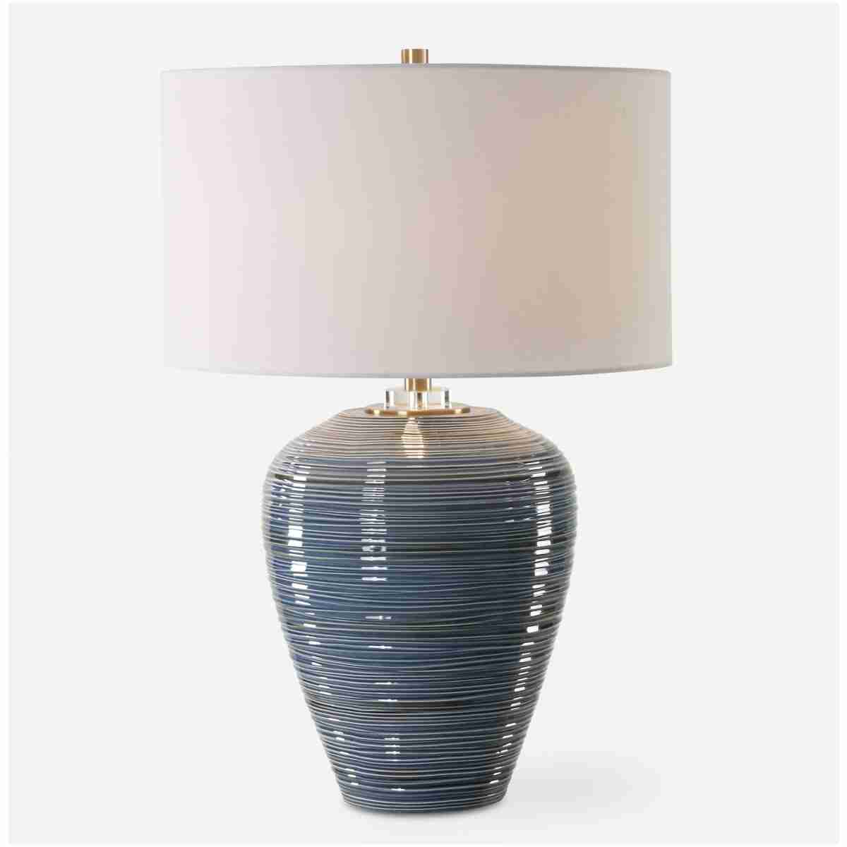 Moher-Glossy Blue Table Lamp