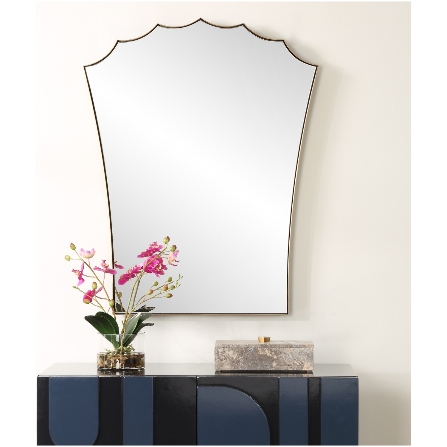 Uttermost Monarch Scalloped Arched Vanity Mirror