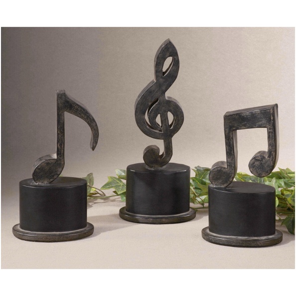 Uttermost Music Notes Metal Figurines