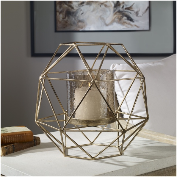 Uttermost Myah Geometric Gold Candleholder