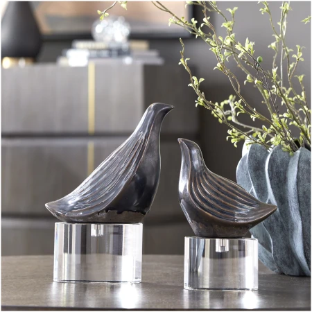 Uttermost Nesting Bird Gray Sculptures