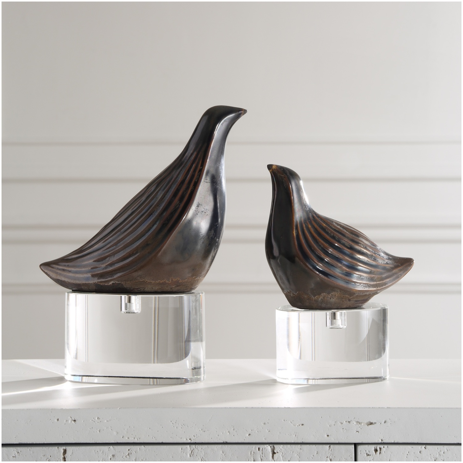 Nesting Bird Gray Sculptures