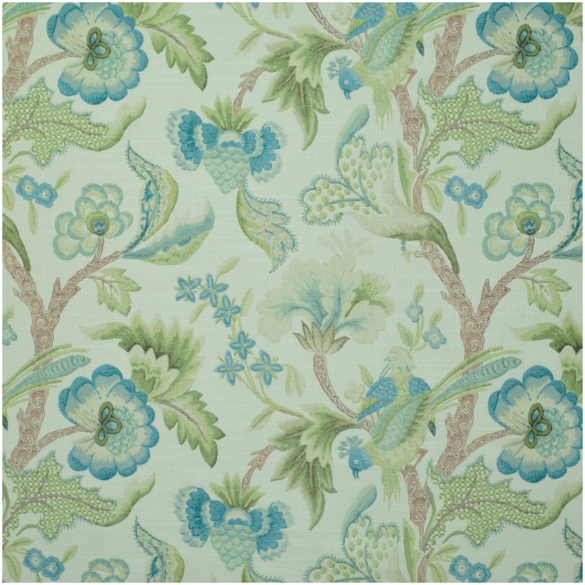 P-Heliza/Aqua - Prints Fabric Suitable For Drapery