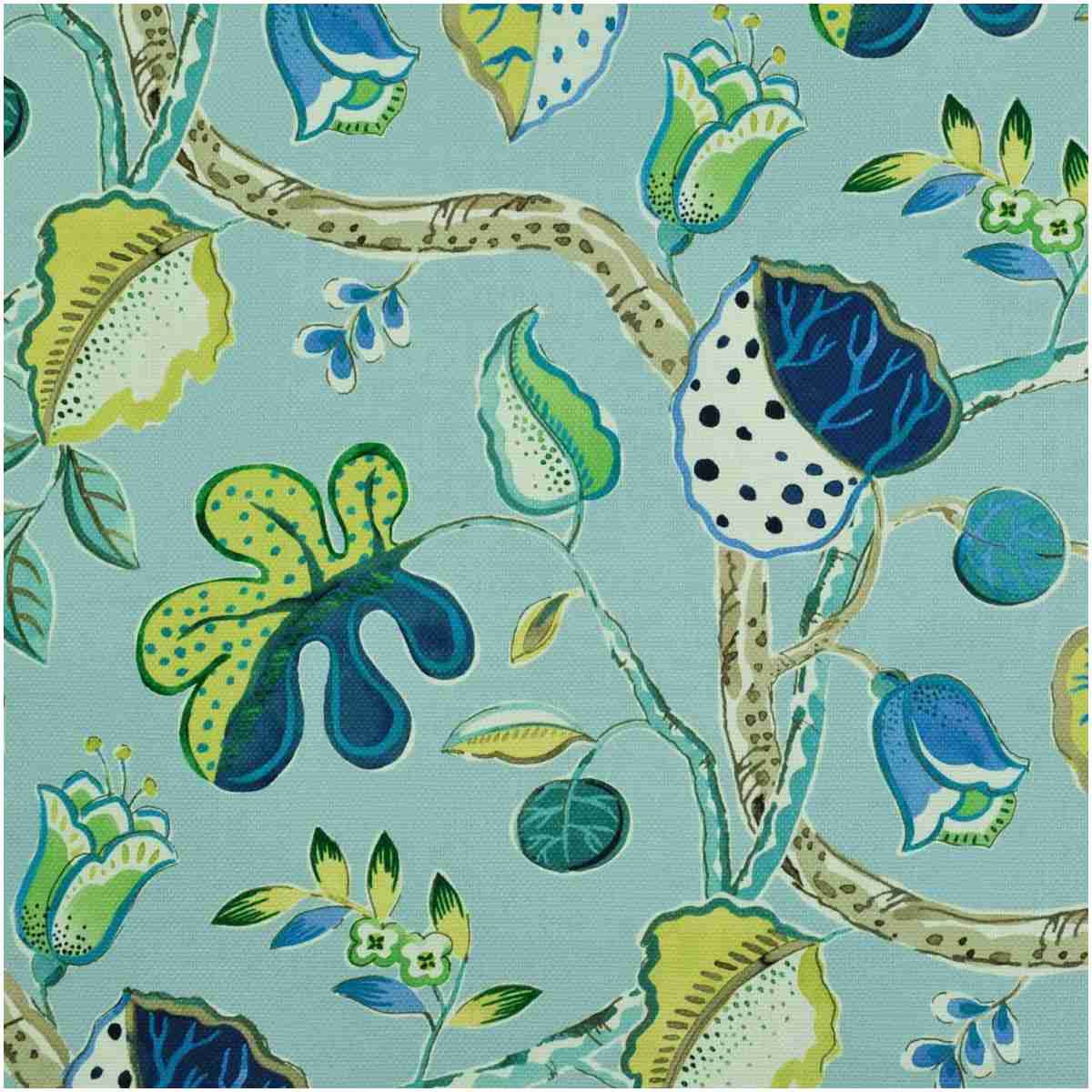 P-Paura/Aqua - Prints Fabric Suitable For Drapery