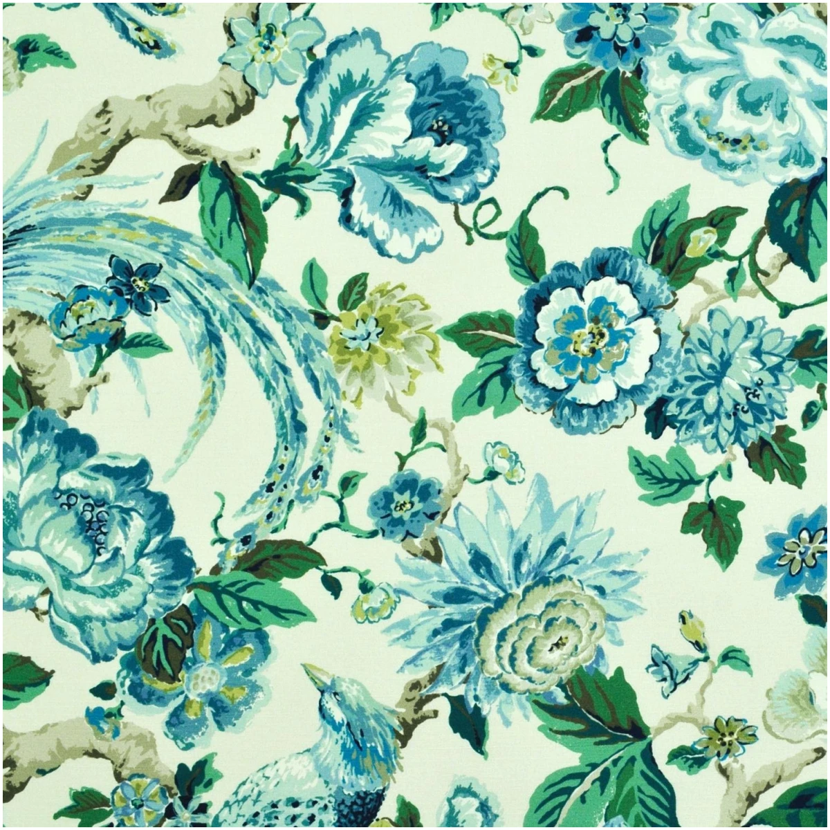 P-Pistle/Peacock - Prints Fabric Suitable For Drapery