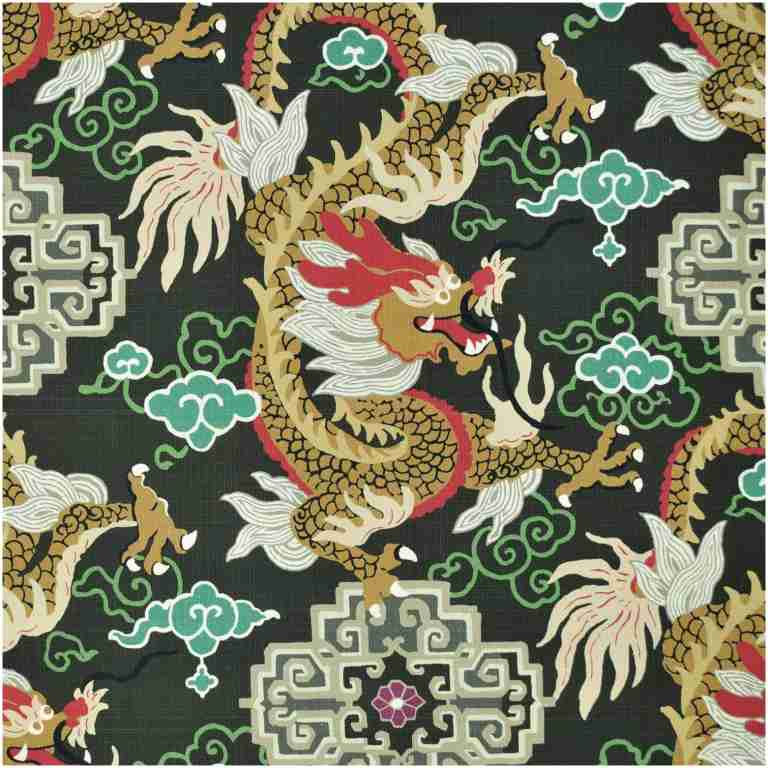 P-Pragon/Ebony - Prints Fabric Suitable For Drapery