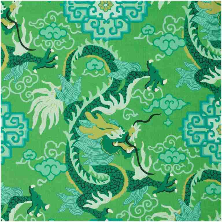 P-Pragon/Green - Prints Fabric Suitable For Drapery