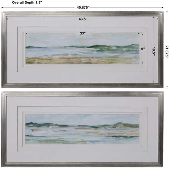 Panoramic Seascape Framed Prints Set/2