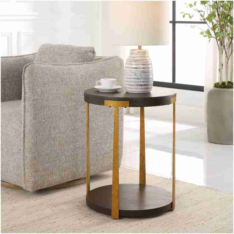 Uttermost Palisade Round Wood Side Table