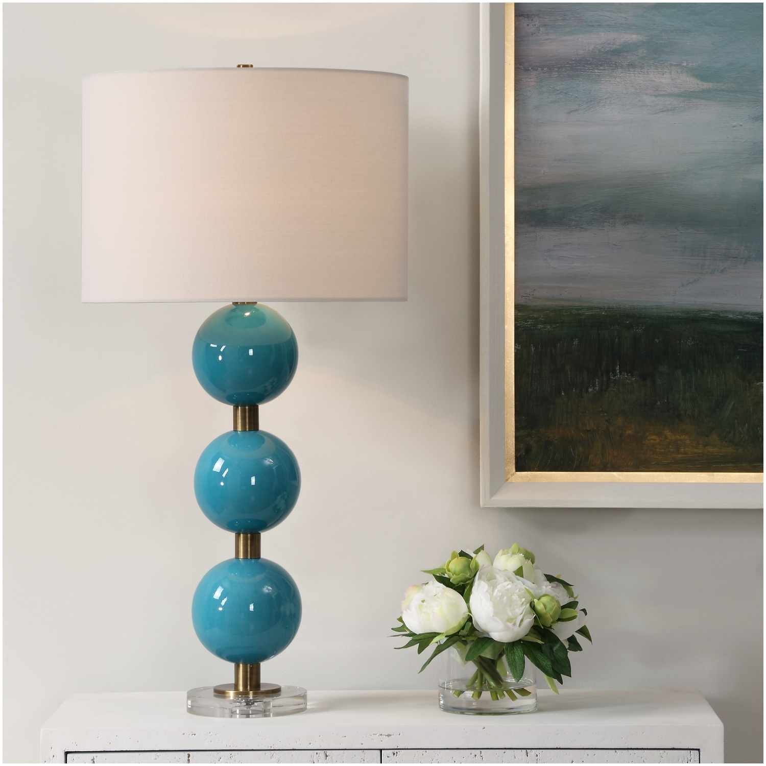 Uttermost Palawan Blue Glaze Table Lamp