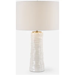 Pavlova-Glossy White Table Lamp