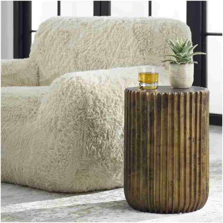 Uttermost Peaks And Valleys Gold Accent Table