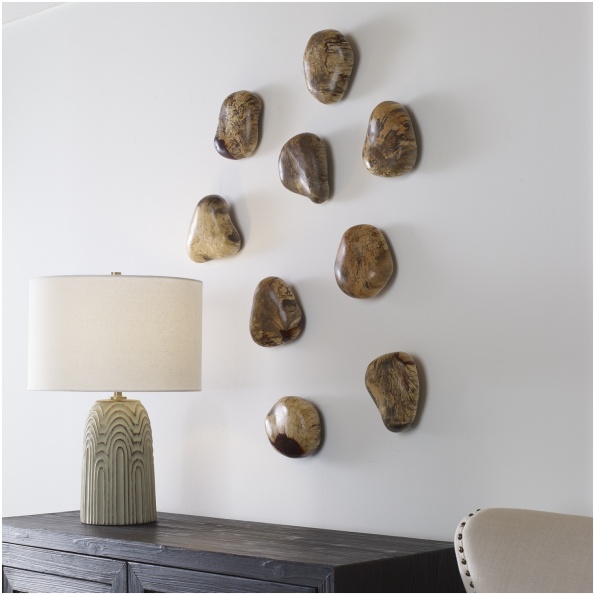 Pebbles Blonde Wood Wall Décor