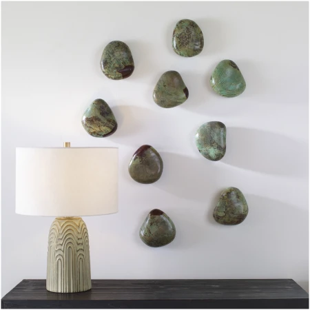 Uttermost Pebbles Aqua Wood Wall Decor