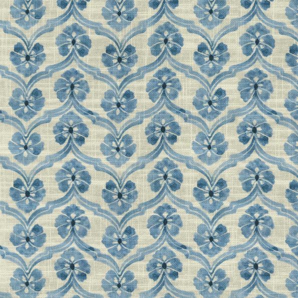 Pk-Pansy/Blue - Prints Fabric Suitable For Drapery